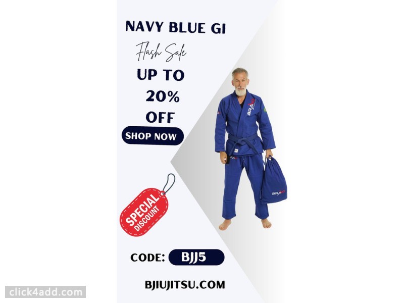 Navy Blue BJJ Gi - Up to 20% Off at Bravo