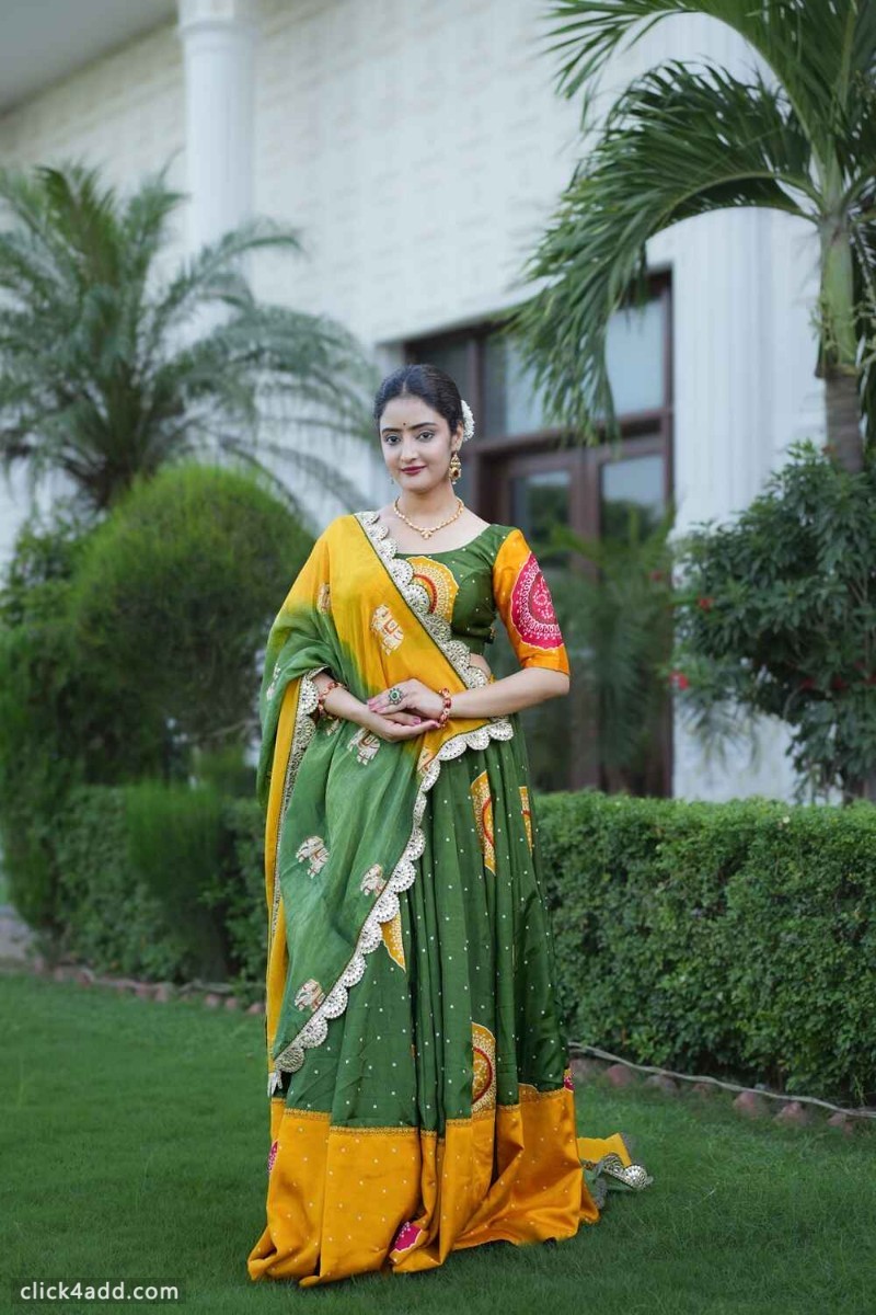 Premium Bandhani Lehenga Set with Dupatta | Festive & Wedding Wear