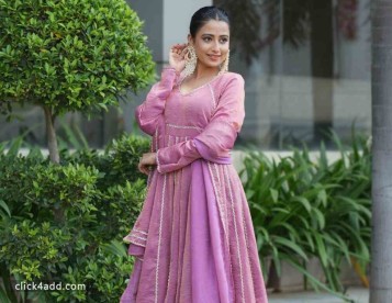Pink Embroidered Anarkali Suit with Dupatta for Women