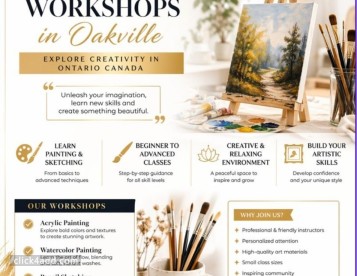 Art Workshops in Oakville & Ontario Canada for Creativity 2026
