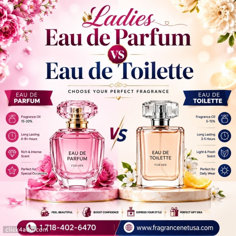 Ladies Eau de Parfum vs Eau de Toilette In New York 